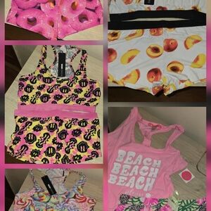 Set Of 5 Fashion Nova Pajama/Boyshort Set NEW